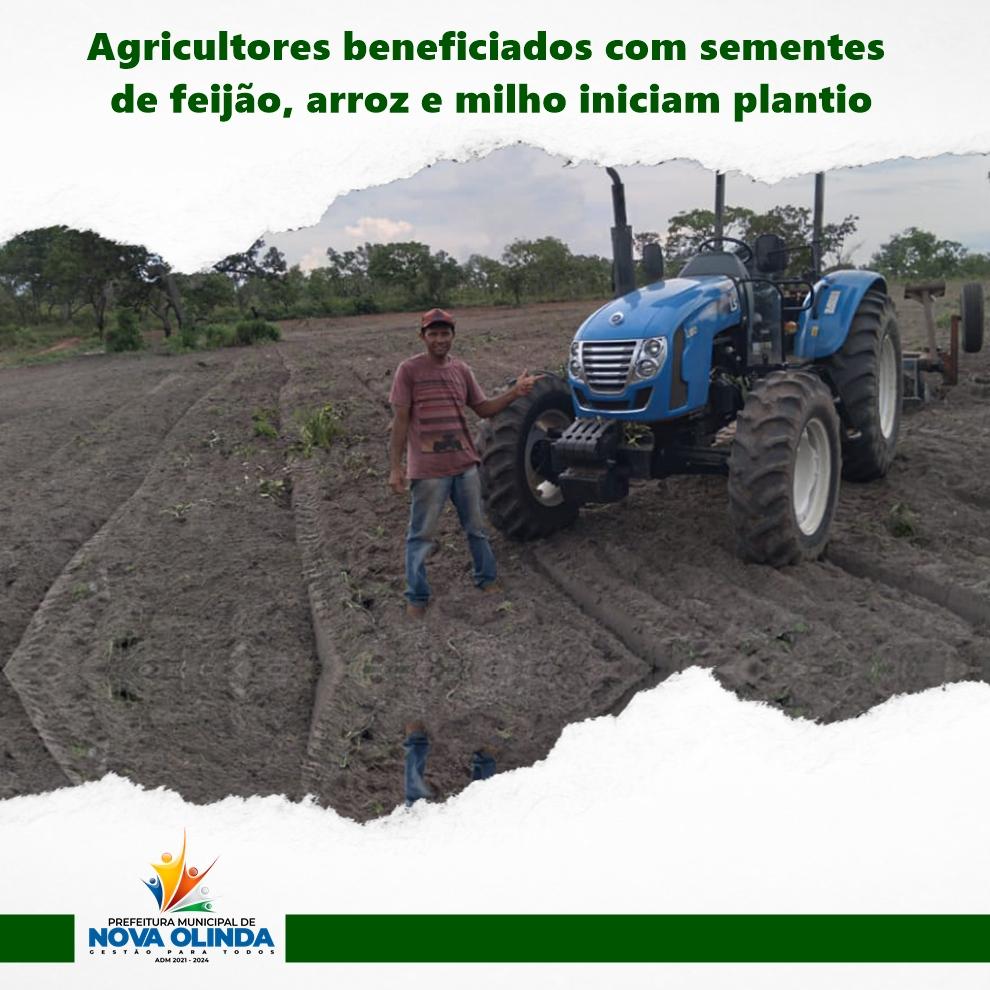 Aliado do homem do campo, a Prefeitura de Nova Olinda, por meio do Governo do Estado, vem entregando sementes de arroz, milho e feijão aos agricultores familiares do município.